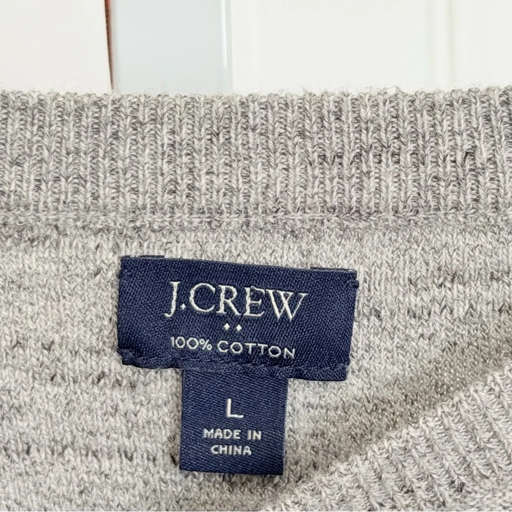 J.Crew Raglan Budded‎ Crewneck Sweater Heather Gray Men's Size Large